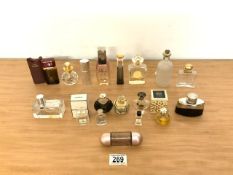 QUANTITY OF EMPTY PERFUME BOTTLES INCLUDES VINTAGE, CHANEL, GUERLAIN, CARTIER, YTS AND MORE