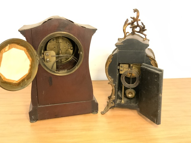 TWO MANTEL CLOCKS INCLUDES FRENCH EMPIRE DEPOSEE MARQUE - Image 2 of 4