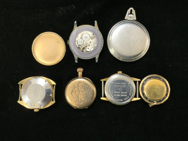 A QUANTITY OF VINTAGE FOB WATCHES AND WRISTWATCH DIALS INCLUDING; SORAG, ORIS, LONGINES AND OTHERS - Image 2 of 3