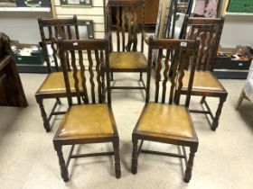 FIVE OAK DINING CHAIRS