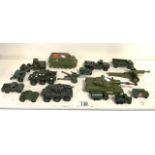 VINTAGE MILITARY DIE CAST TOYS, MECCANO, DINKY, LESNEY AND MORE