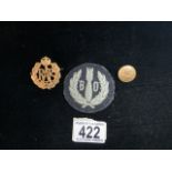 A MILITARY METAL CAP BADGE, BUTTON AND CLOTH BADGE INCLUDING; RAF, BOMB DISPOSAL