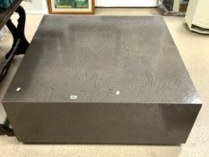 LARGE SILVERED SQUARED COFFEE TABLE; 120 X 120 X 46CM
