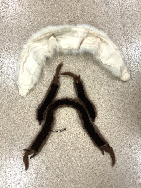 THREE FUR STOLES; BEIGE; DARK BROWN AND CREAM - Image 3 of 7