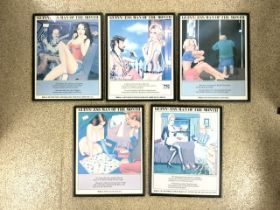 FOUR VINTAGE GUINNESS PRINTS "MAN OF THE MONTH" ALL FRAMED AND GLAZED 32 X 40CM