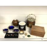 MIXED ITEMS INCLUDES, BISCUIT BARREL, PLATEDWARE AND MORE
