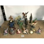 COLLECTION OF MYTHICAL AND FANTASY FIGURES. INLUDES DRAGONS, FAIRIES AND MORE.