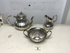 VINTAGE BARKER BROTHERS THREE PART PLATED TEA SERVICE