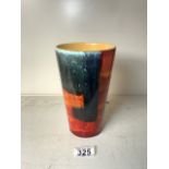 VINTAGE POOLE ENGLAND POTTERY VASE; 20CM