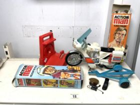 VINTAGE BOXED ACTION MAN WITH ACTION MAN POLICE BIKE
