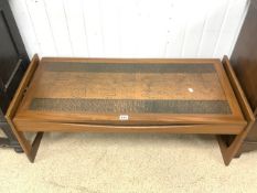 MID - CENTURY TEAK COFFEE TABLE WITH COPPER TOP WITH EGYPTOLOGY 117 X 50 X 43CM