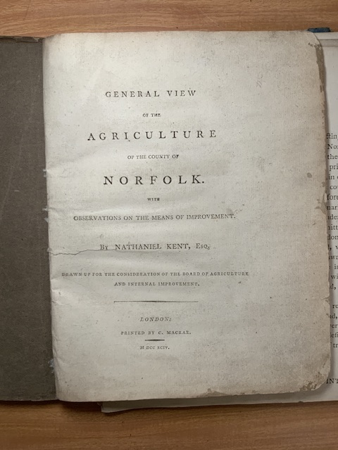 1 VOLUME 'GENERAL VIEW OF THE AGRICULTURE OF THE COUNTY OF NORFOLK' BY NATHANIEL KENT WITH - Image 2 of 3