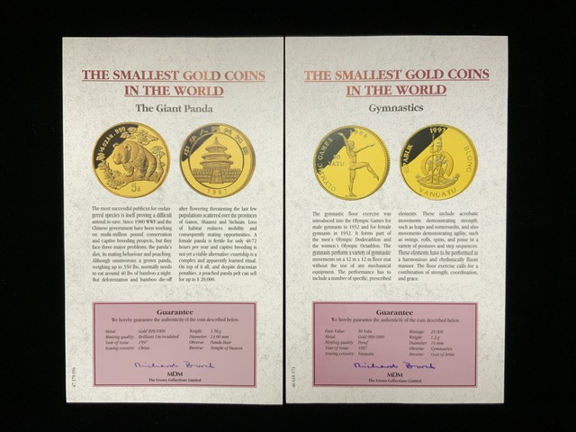 A COLLECTION OF 'THE SMALLEST GOLD COINS IN THE WORLD'; MDM CROWN COLLECTIONS LIMITED; COMPRISING; - Image 5 of 5