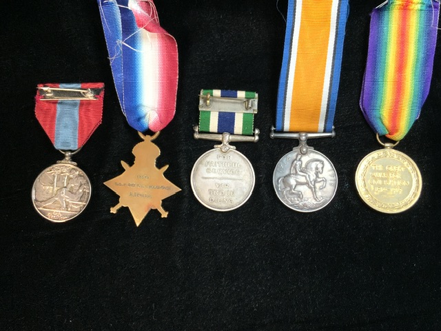 A COLLECTION OF MILITARY MEDALS AND RIBBONS INCLUDING; A BOXED IMPERIAL SERVICE MEDAL; STAMPED ' - Image 2 of 3