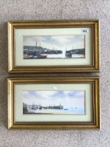 KEN HAMMOND; TWO PRINTS OF HARBOUR SCENES; BOTH FRAMED AND GLAZED; 60 X 34CM
