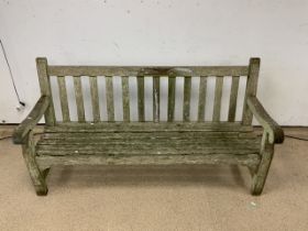 VINTAGE TEAK GARDEN BENCH "FROM WAKEHURST PLACE" 183CM