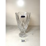WATERFORD 'MARQUIS' GLASS FLOWER VASE; 20CM