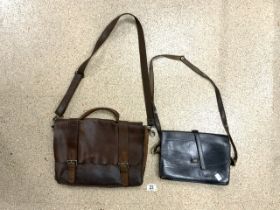 TWO LEATHER SATCHELS; ONE LABELLED WHITE STUFF