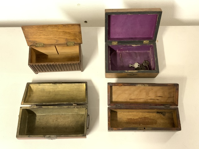 VICTORIAN INLAID JEWELLERY BOX ' A PRESENT FROM BRIGHTON' WITH THREE VARIOUS RECTANGULAR BOXES - Image 2 of 2