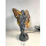 VINTAGE TIFFANY STYLE FAIRY TABLE LAMP; 36CM; A/F