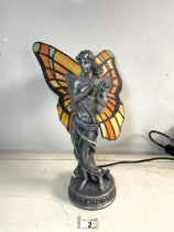 VINTAGE TIFFANY STYLE FAIRY TABLE LAMP; 36CM; A/F