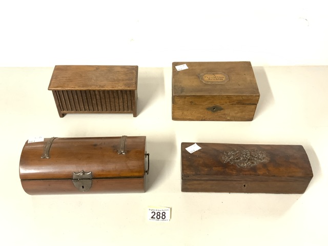 VICTORIAN INLAID JEWELLERY BOX ' A PRESENT FROM BRIGHTON' WITH THREE VARIOUS RECTANGULAR BOXES