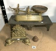 ART NOUVEAU BRASS HOT PLATE WITH SCALES AND MORE