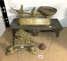 ART NOUVEAU BRASS HOT PLATE WITH SCALES AND MORE
