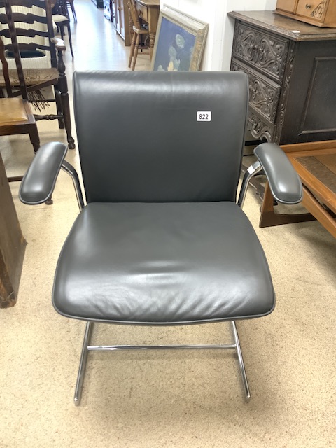 BOSS DESIGN DELPHI OFFICE CHAIR LEATHER AND CHROME