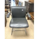 BOSS DESIGN DELPHI OFFICE CHAIR LEATHER AND CHROME