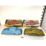 TWO VINTAGE TIN PLATE MECHANICAL & AUTOMATIC ‘MINISTER DELUX’ COLLECTORS CARS IN ORIGINAL BOXES "