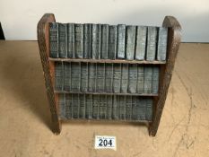 FORTY MINIATURE VOLUMES, THE WORKS OF WILLIAM SHAKESPEARE WITH BOOKCASE