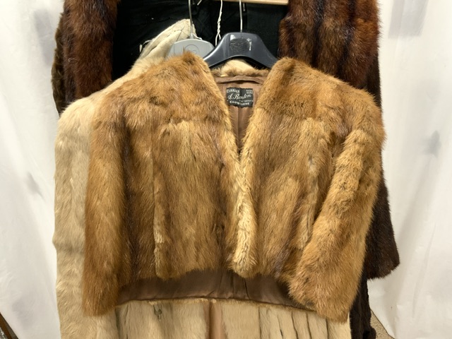 EIGHT FUR CLOTHING ITEMS INCLUDING SIX FULL-LENGTH; FULLY-LINED COATS; BROWN & BEIGE COLOURS, A - Image 2 of 12