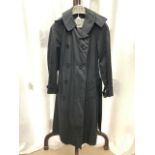 A AQUASCUTUM FULL-LENGTH BLACK MAC; SIZE M