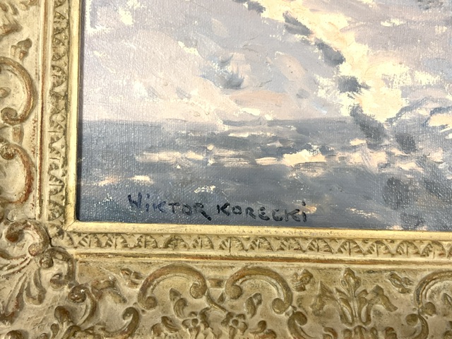 WIKTOR KORECKI (1890-1980) "WINTER SCENE ", OIL ON CANVAS; SIGNED "WIKTOR KORECKI" LOWER LEFT; 72 - Image 2 of 4
