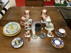 MIXED ITEMS, STAFFORDSHIRE DOGS, WALL PLATES AND MORE