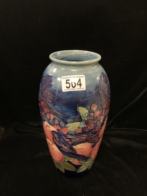 MOORCROFT: A POMEGRANATE, GRAPE AND BIRD VASE; HEIGHT 25CM - Image 3 of 3