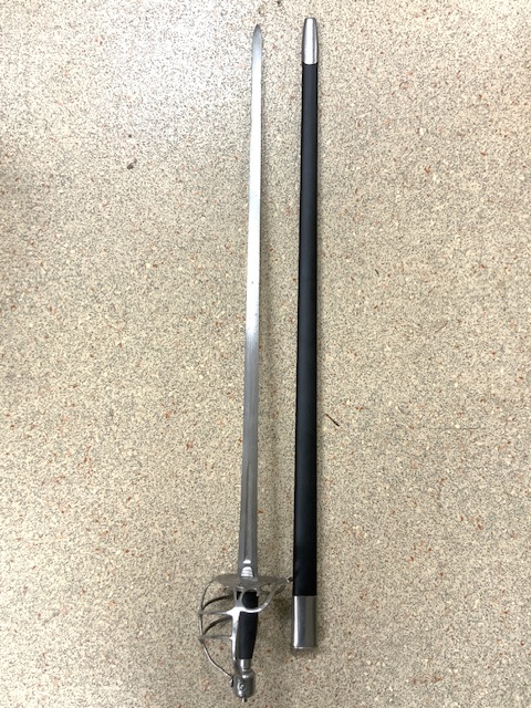 HISTORICAL - FENCING MORTUARY SWORD WITH SCABBARD - Image 3 of 5