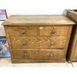 VINTAGE LIGHT OAK TWO OVER TWO CHEST OF DRAWERS 102 X 49 X 77CM