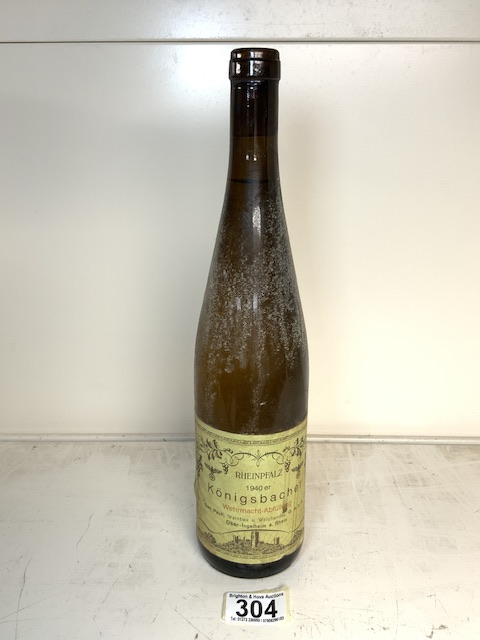 KONIGSBACHER 1940 THIRD REICH GERMAN DRY WHITE WINE 'RHEINPFALZ'