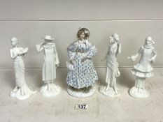 FIVE ROYAL WORCESTER FIGURINES