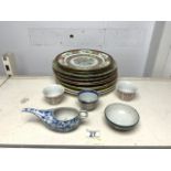 A QUANTITY OF VINTAGE CHINESE PLATES AND BOWLS; VARIOUS DESIGNS AND MARKS