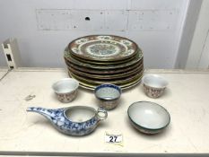 A QUANTITY OF VINTAGE CHINESE PLATES AND BOWLS; VARIOUS DESIGNS AND MARKS