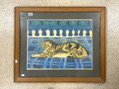 SHEILA ROBINSON (1925-1988); SIGNED IN PENCIL; TITLE TOMCAT; PROOF FRAMED AND GLAZED; 84 X 70CM