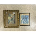 WOOD - 1978 WATERCOLOUR; SIGNED, WITH A. THORNTON; SIGNED WATERCOLOUR; BOTH FRAMED AND GLAZED;