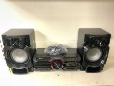 PANASONIC CD STEREO SYSTEM 'SA-AKX320' WITH A PAIR OF PANASONIC SPEAKERS