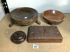 MIXED WOODEN CARVED ITEMS