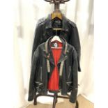 FOUR VINTAGE PUNK/ROCK CLOTHING ITEMS INCLUDING TWO SILK SHIRTS BY BICH; SIZES M & XL, ONE LEATHER