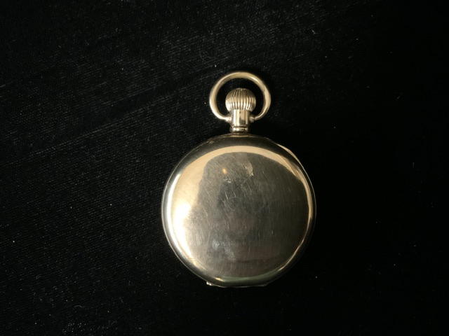 A VINTAGE GILT CASED FOB WATCH, BY ALD DENNISON; ENGRAVED WITH RETIREMENT INSCRIPTION; HEIGHT 5CM; - Image 2 of 6