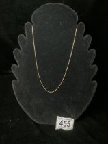 375 GOLD 18 INCH NECKLACE; 2.6 GRAMS